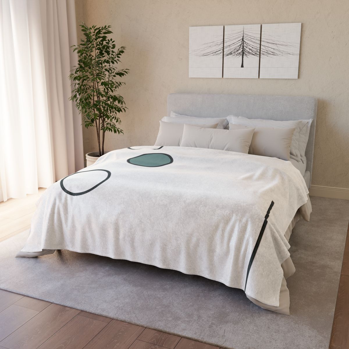 Triad Circles With Corner Frame Pause decorative home blankets