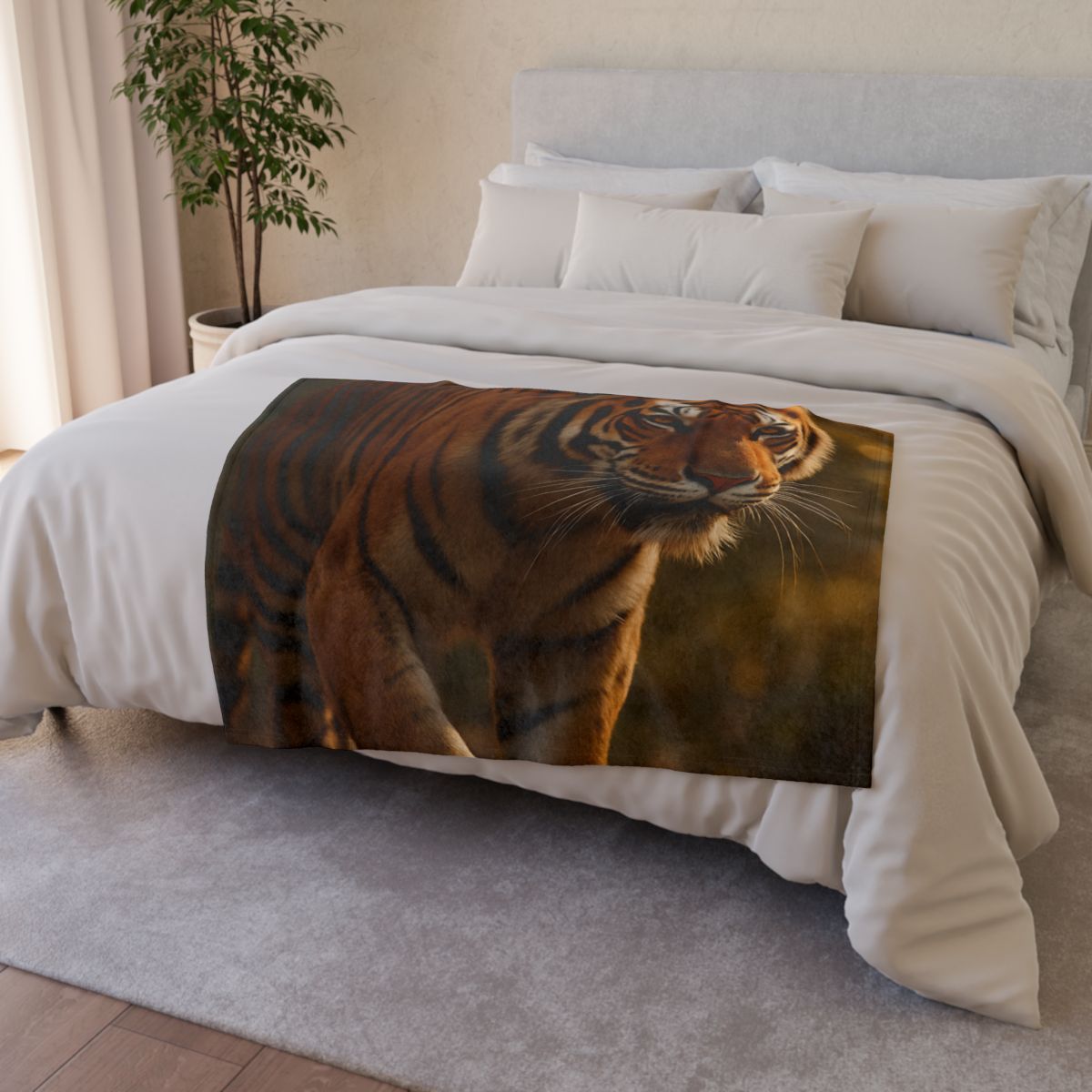 Forest Stalker Bengal Tiger designer printed blankets