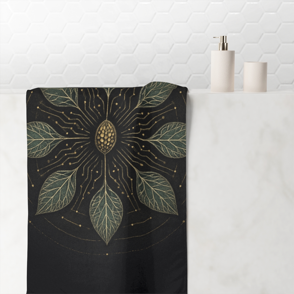 Vein Circuit Mandala custom towels