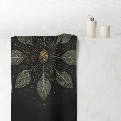 Vein Circuit Mandala custom towels