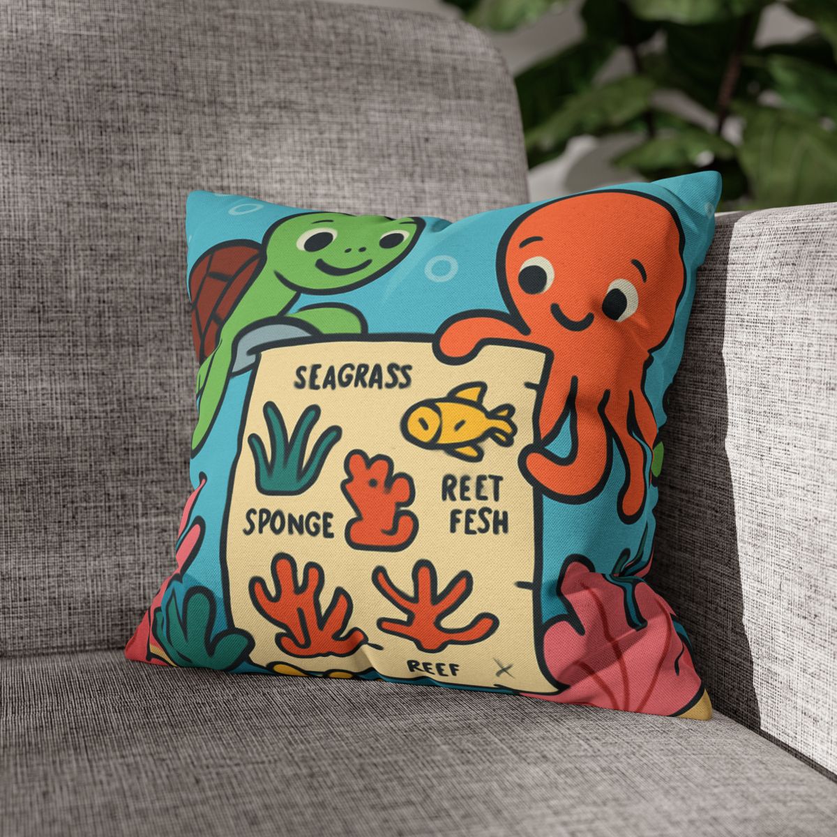 Coral Reef Map Makers comfortable bedding pillow covers