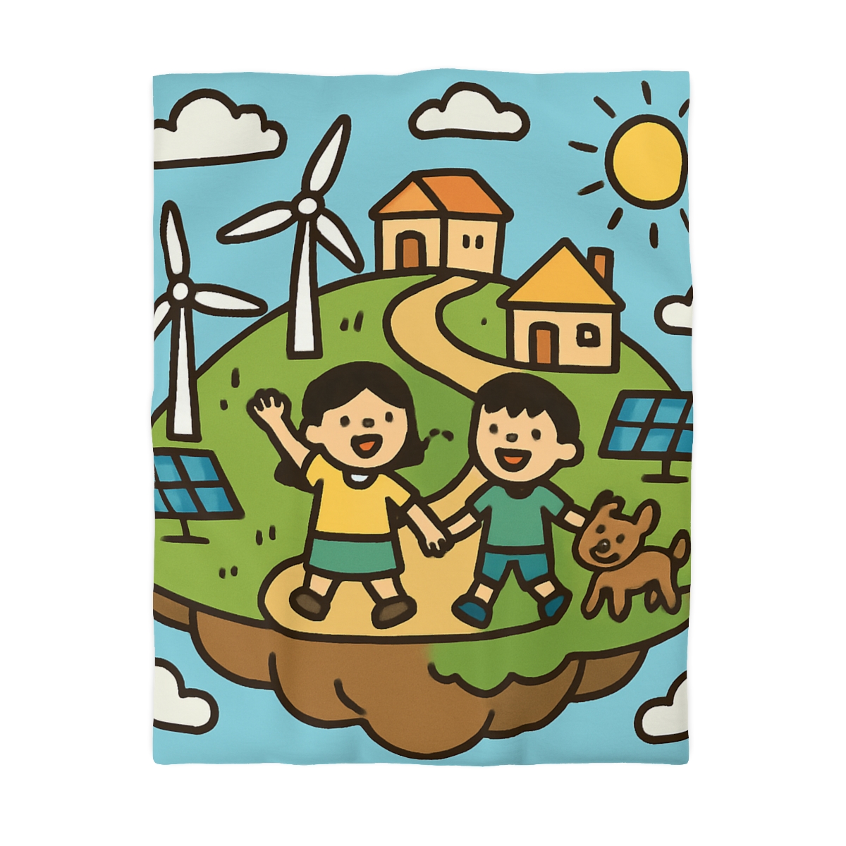 Floating Eco City Sky Island trendy bedroom duvets