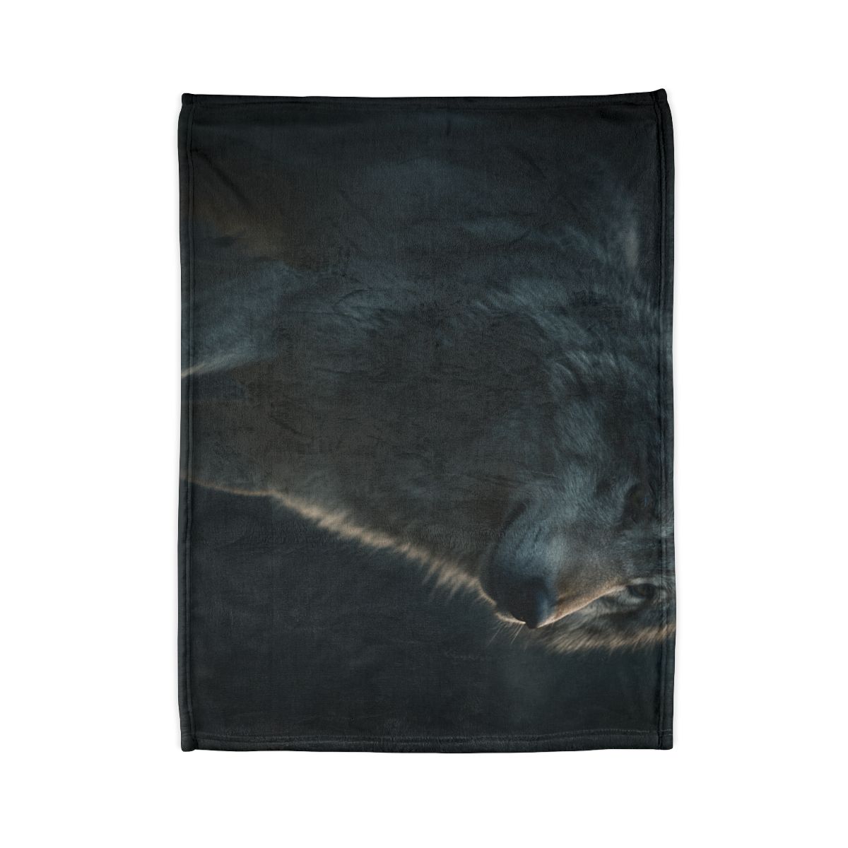 Moonlit Sentinel Gray Wolf soft fleece blankets