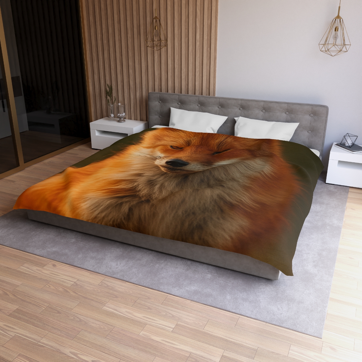 Crimson Whisper Red Fox custom duvets