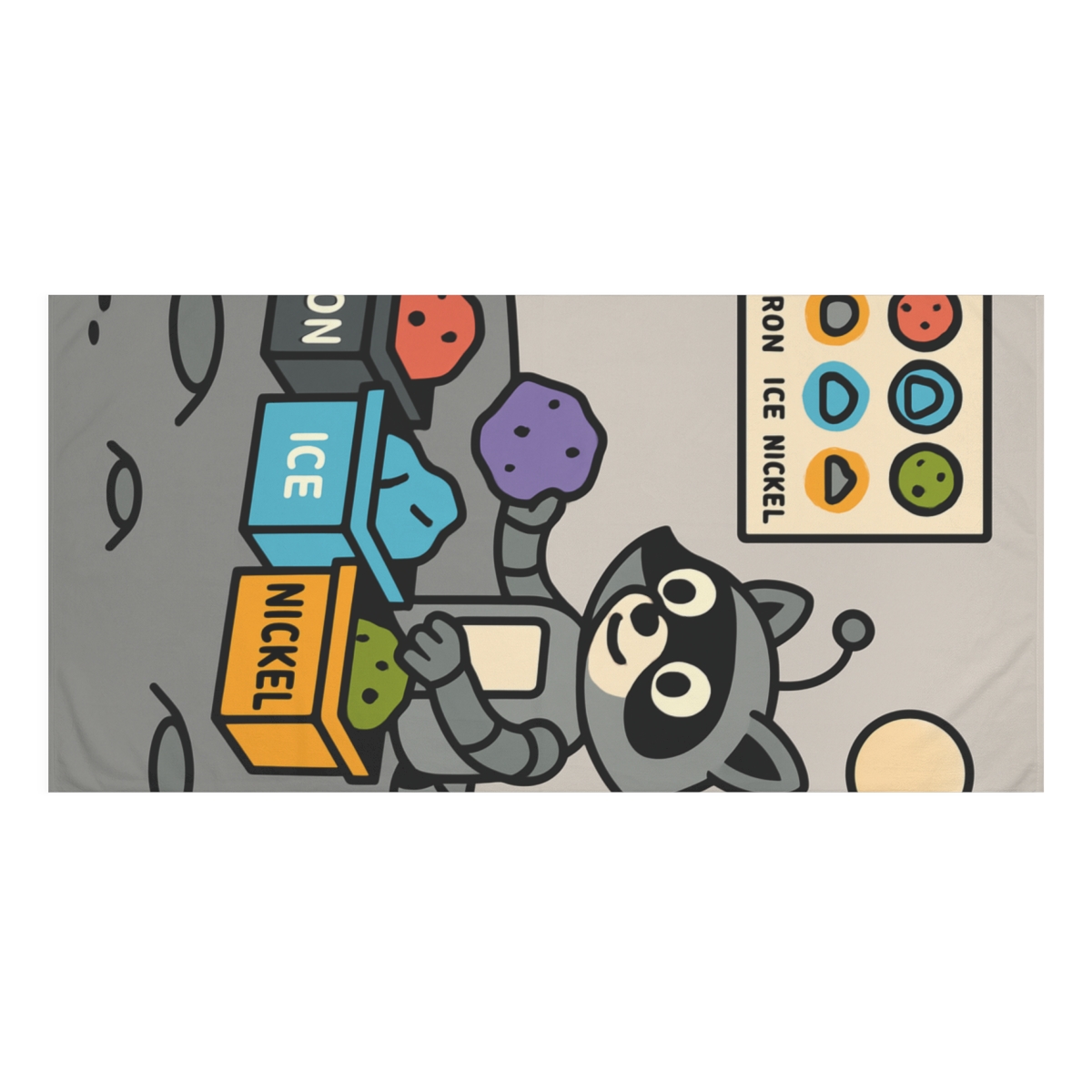 Asteroid Mineral Lab With Robo Raccoon decorative home towels