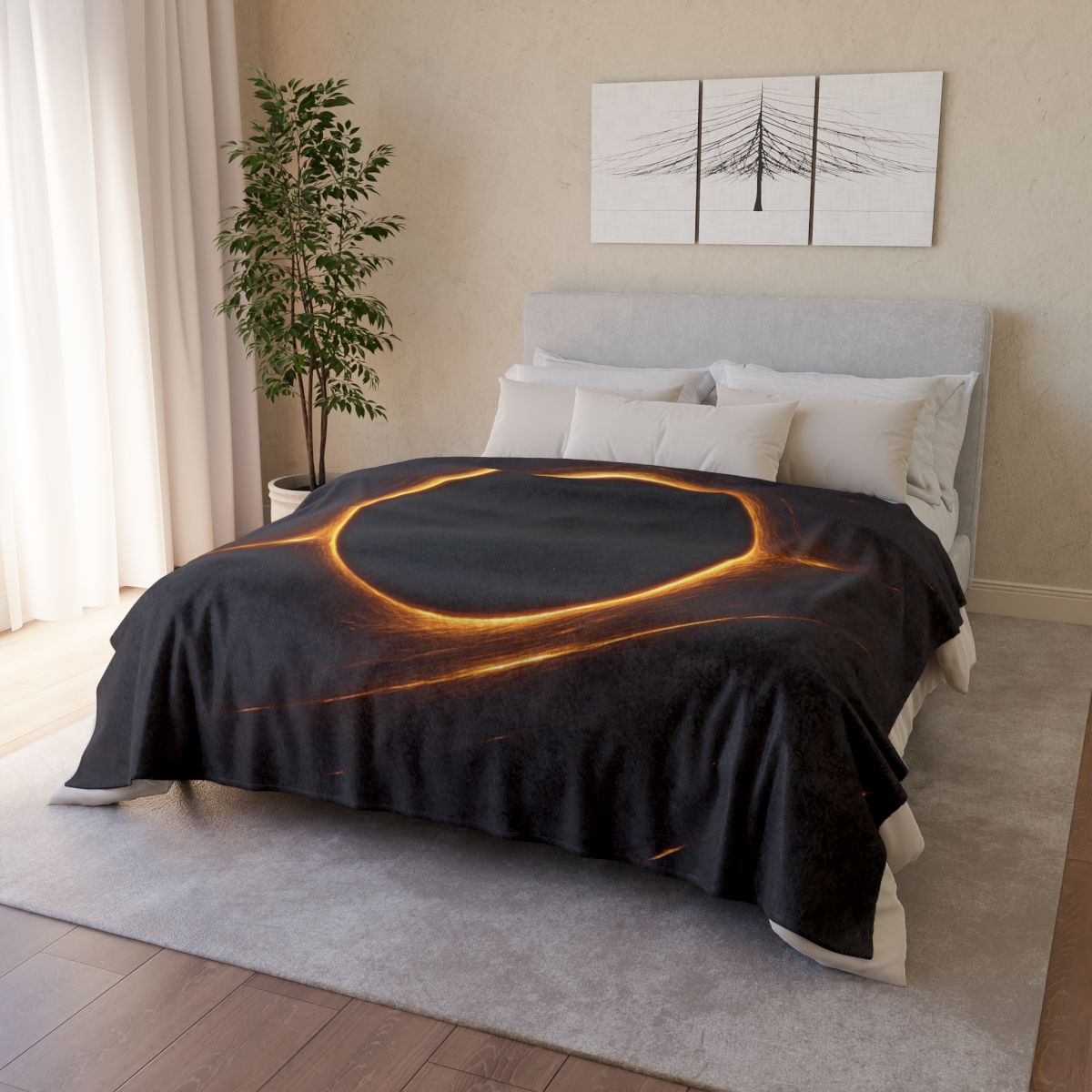 Black Hole Silhouette personalized cozy blankets