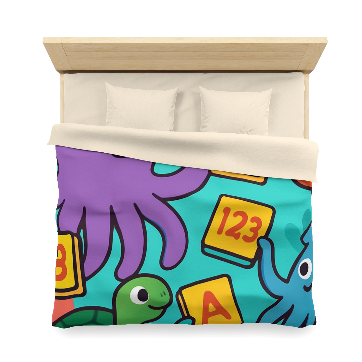 Octopus Librarian In Coral Reef School personalized bedding duvets