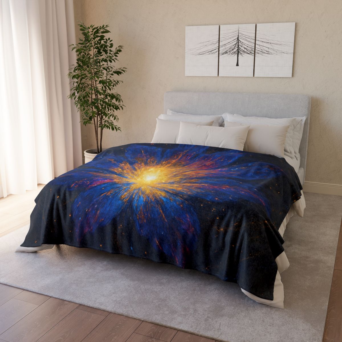 Prismatic Starforge Bloom designer printed blankets