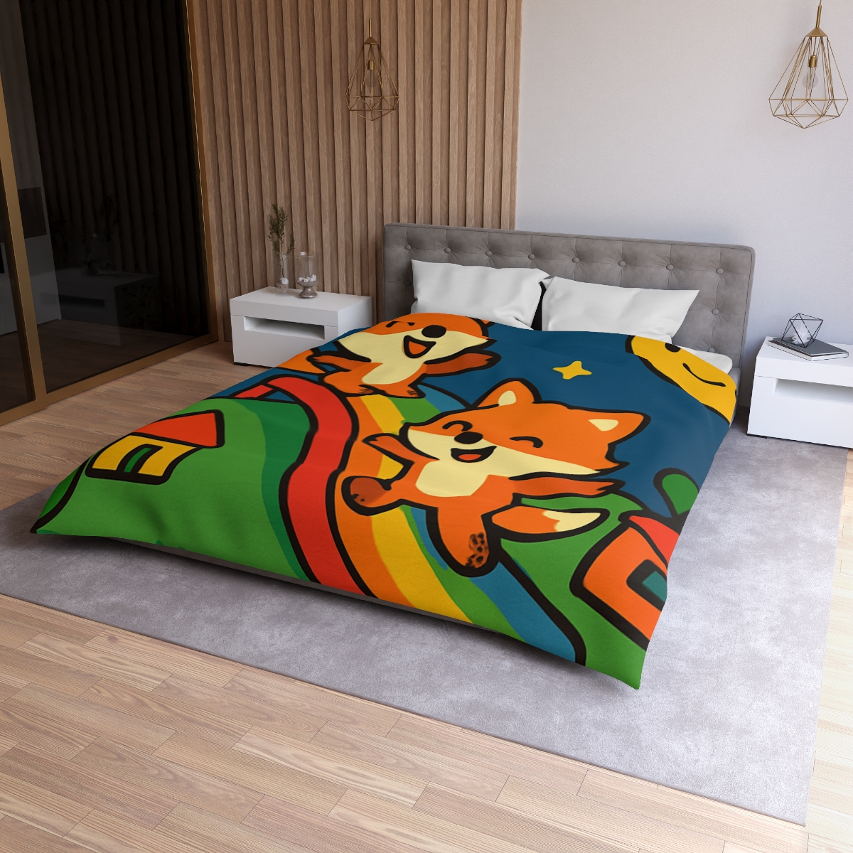 Planet Playground Of The Friendly Foxes unique patterned duvets