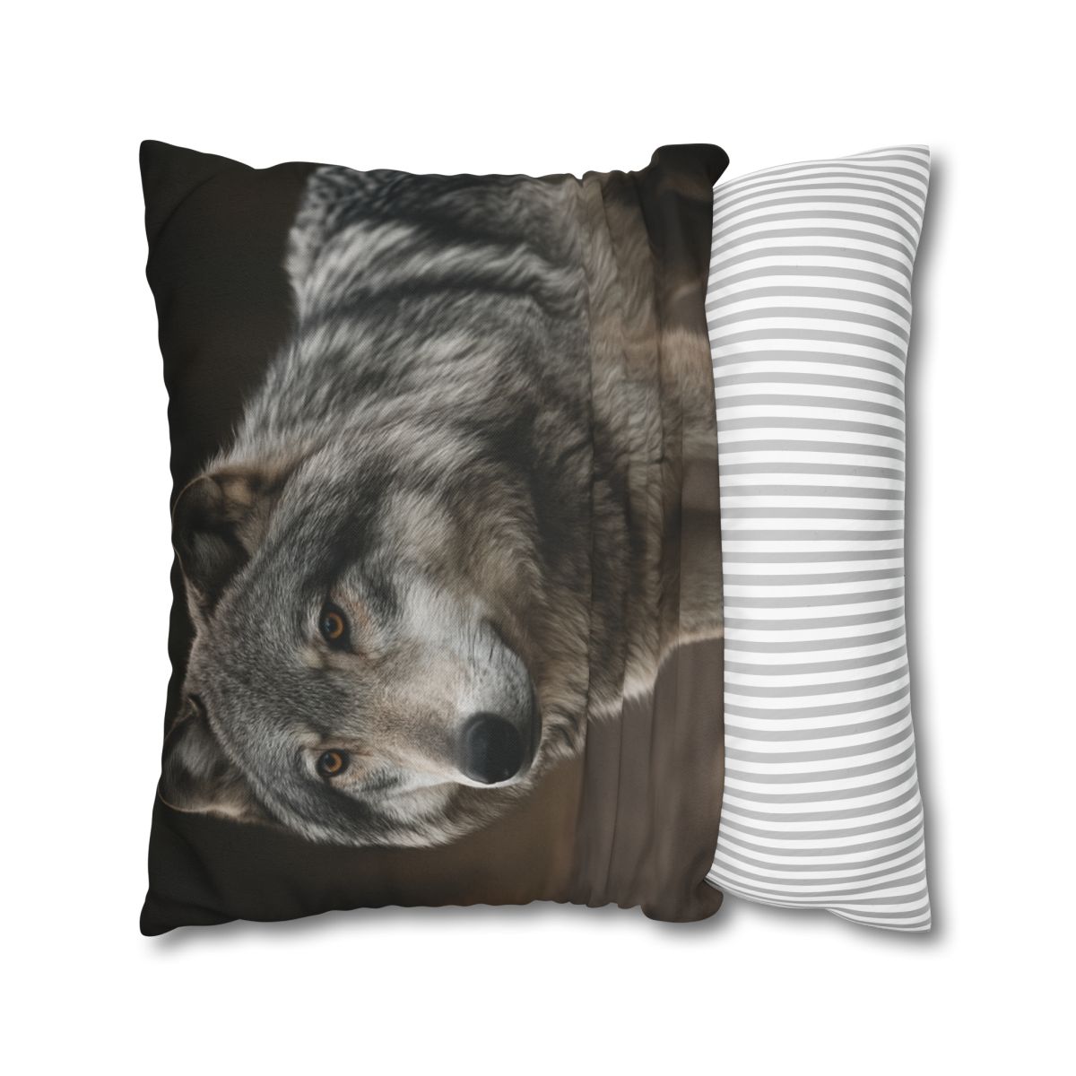 Silver Gaze Gray Wolf personalized pillow covers
