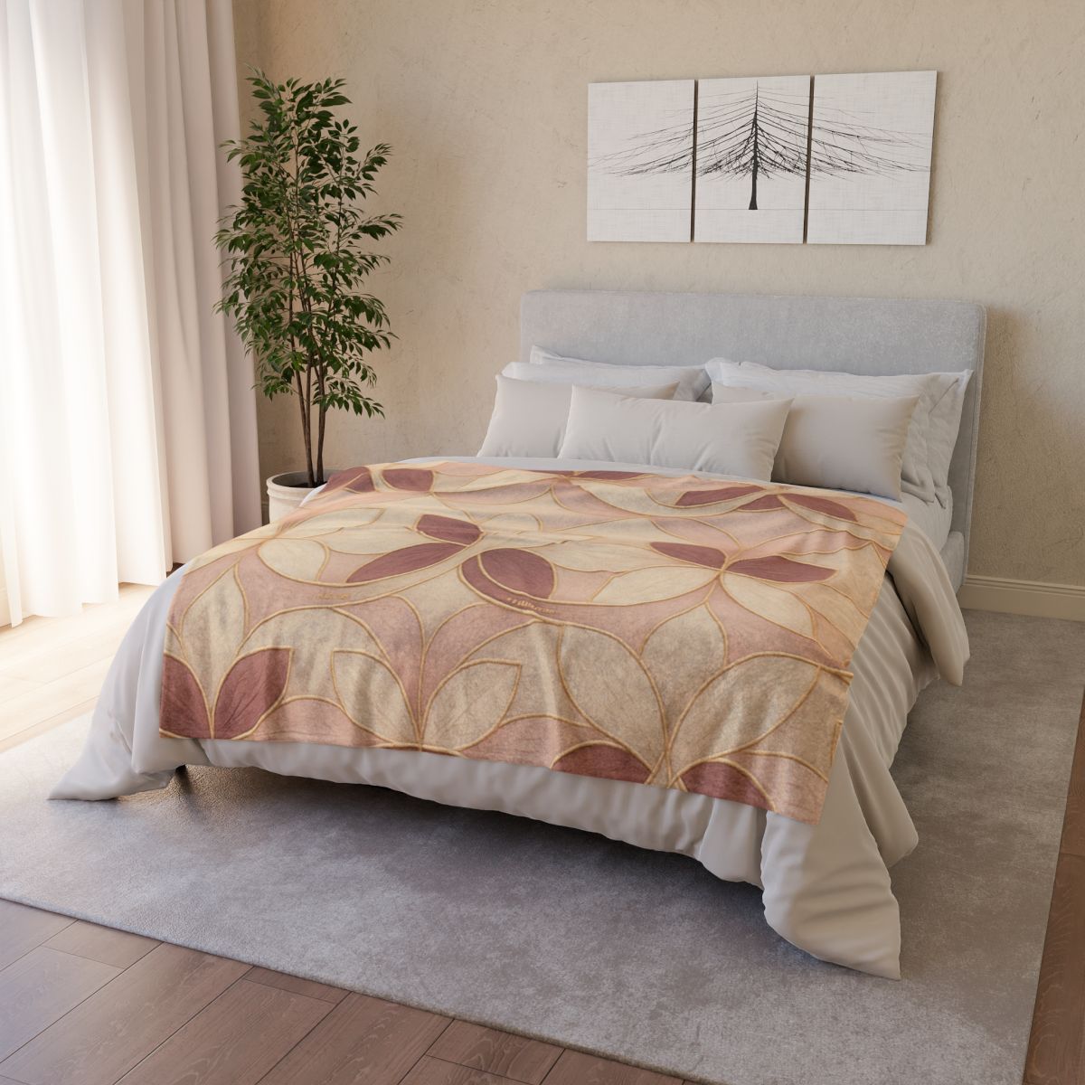 Petal Ribbon Mosaic soft fleece blankets