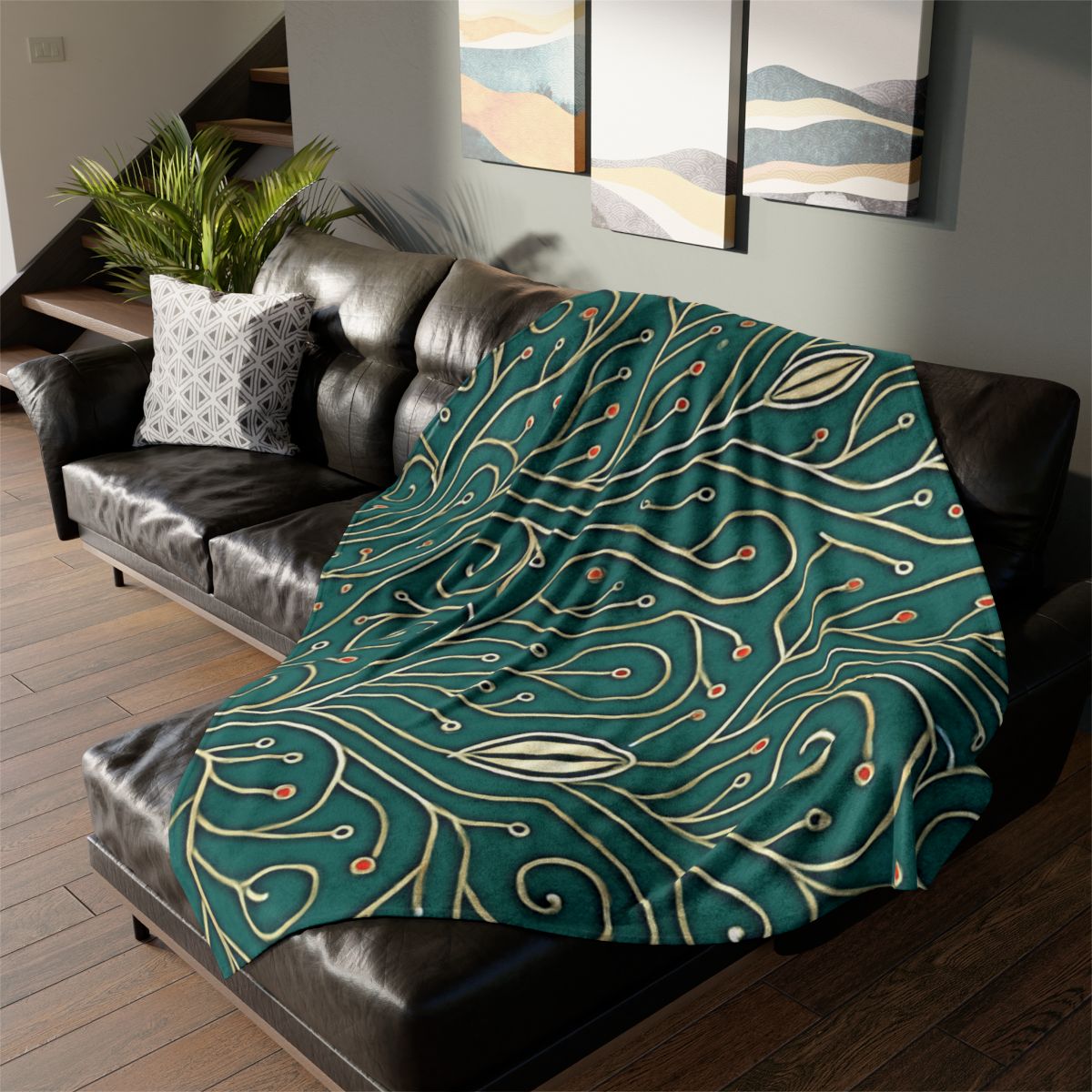 Vine Circuit Filigree trendy patterned blankets