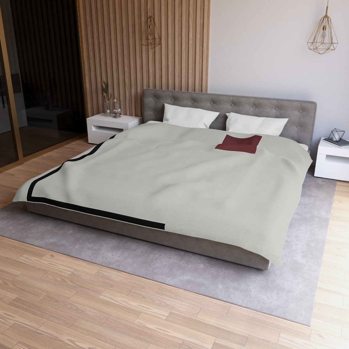 Corner Frame With Floating Square personalized bedding duvets