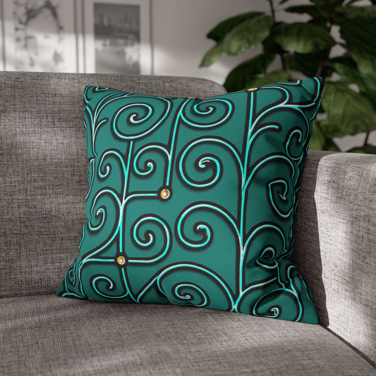 Tendril Circuit Lattice personalized pillow covers