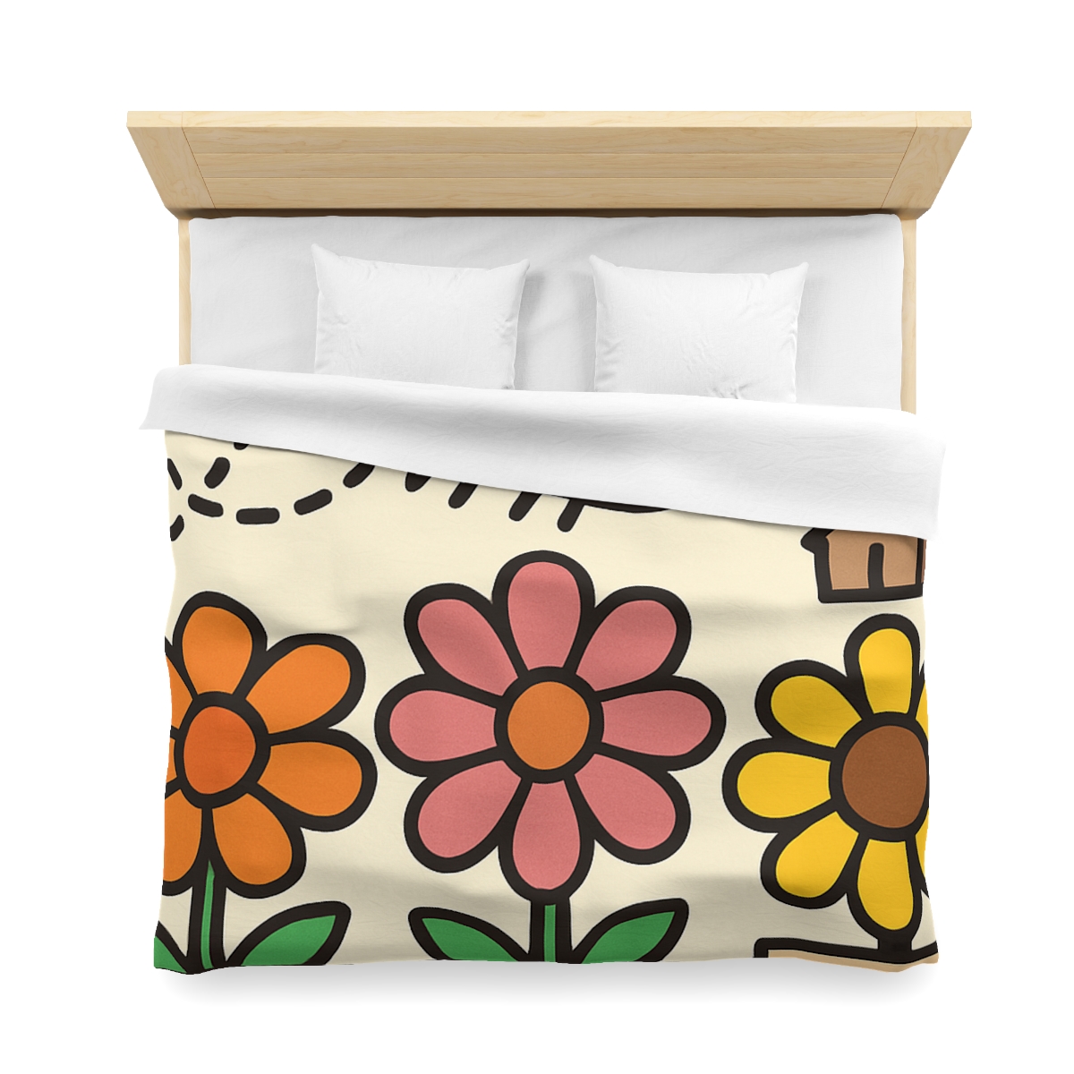 Robot Bee Pollination Map designer printed duvets