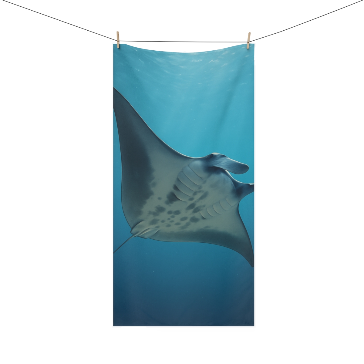Midwater Drift Manta Ray personalized bath towels