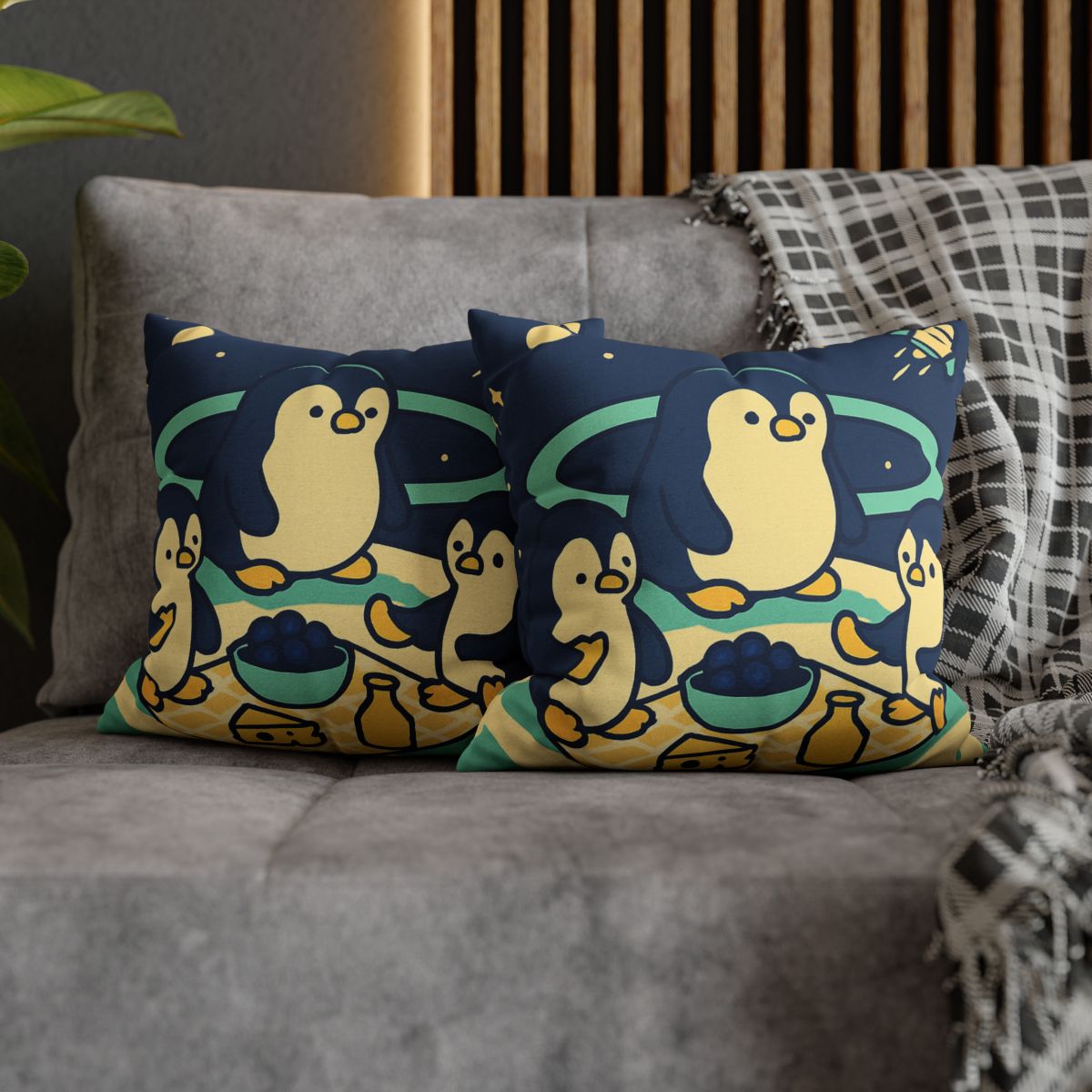 Planet Picnic Penguins comfortable bedding pillow covers