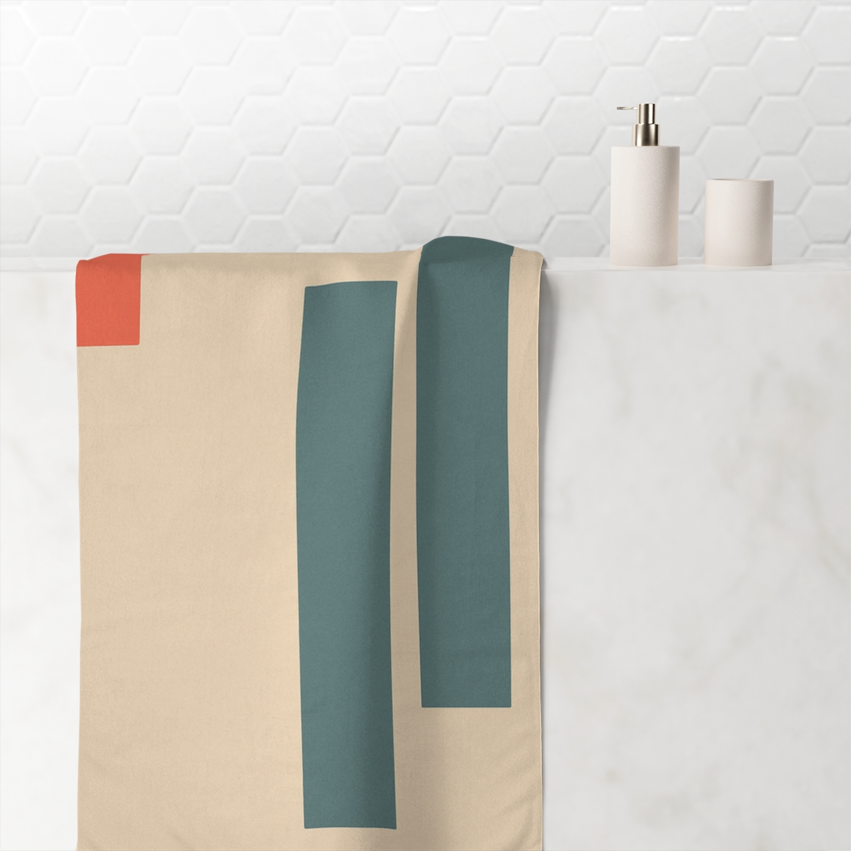 Corner Arc And Twin Rectangles trendy hand towels