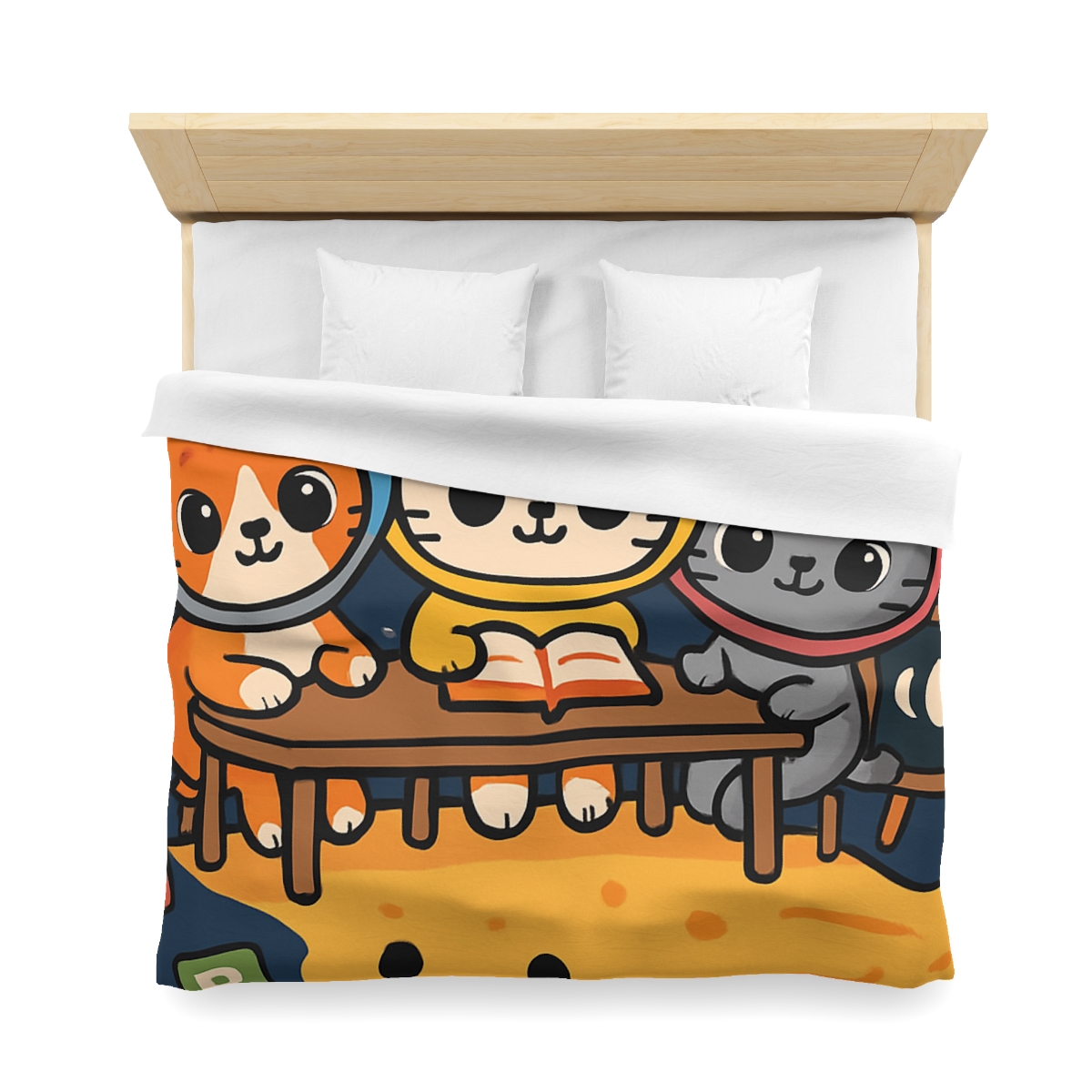 Comet Classroom With Curious Kittens custom duvets