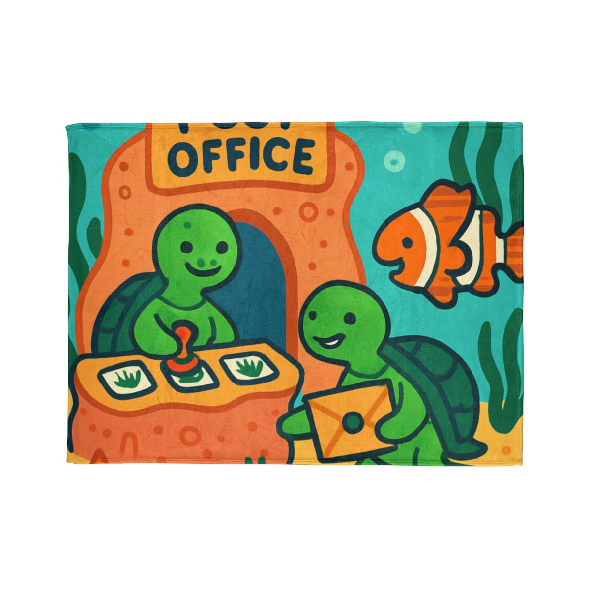 Coral Reef Post Office Run By Sea Turtles custom blankets