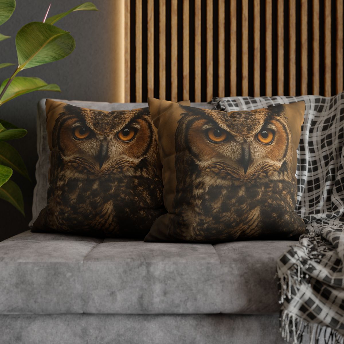 Amber Vigil Great Horned Owl personalized pillow covers