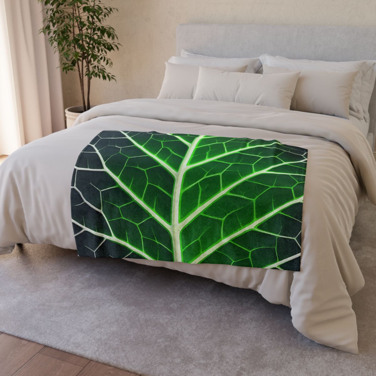 Fractaled Leaf Vein Web designer printed blankets