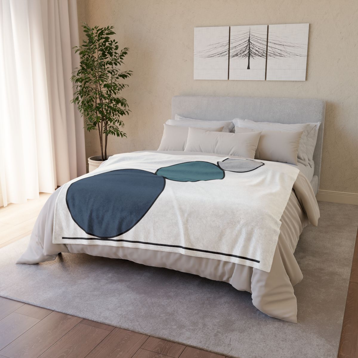 Staggered Circle Trio stylish throw blankets