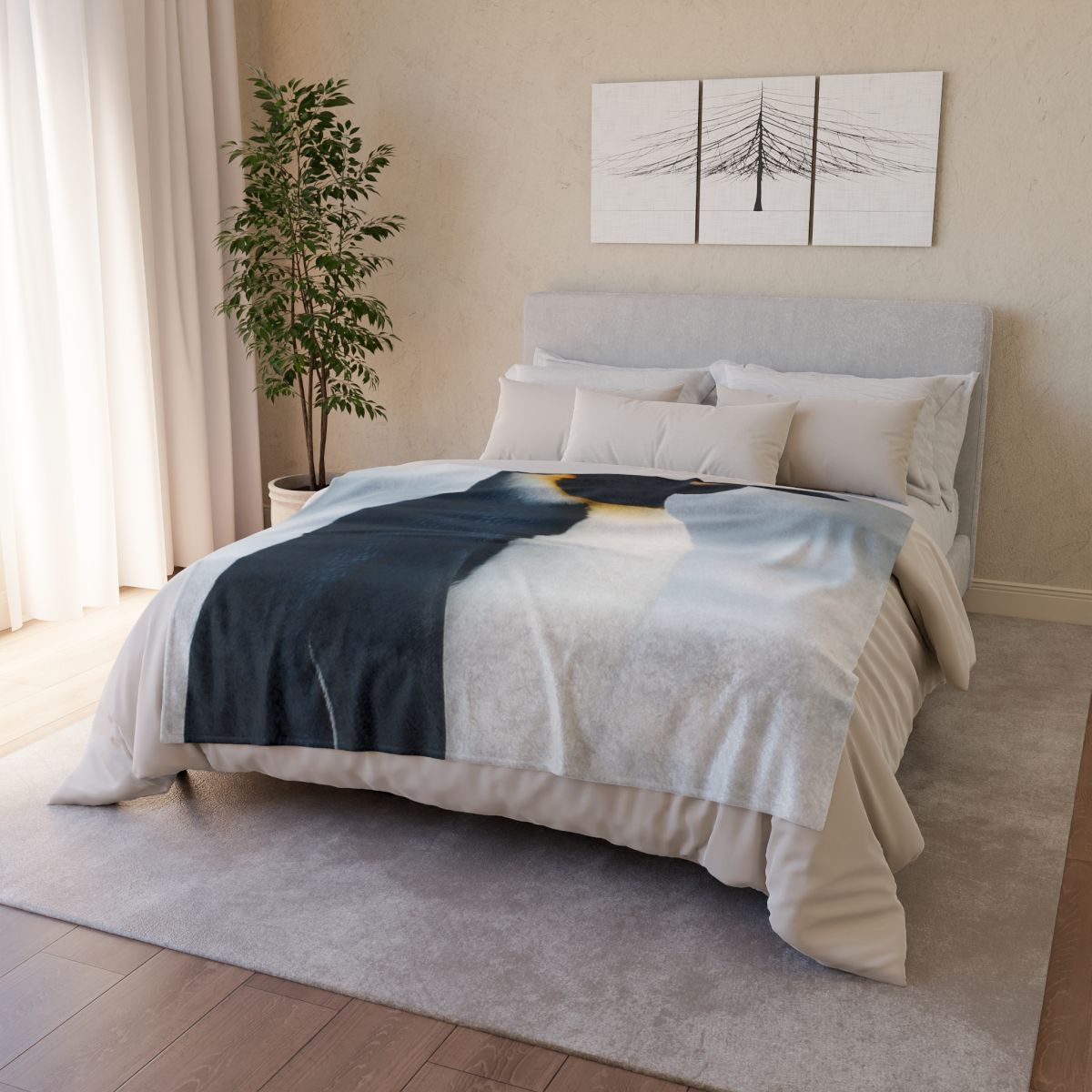 Aurora Drift Emperor Penguin unique gift blanketscustom blankets