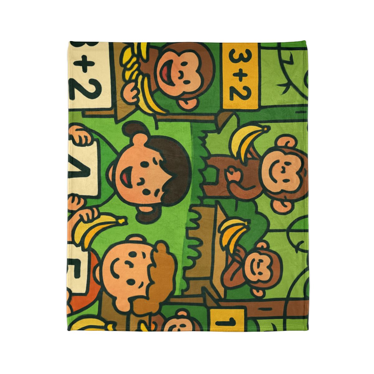 Jungle Math Monkey Market custom blankets