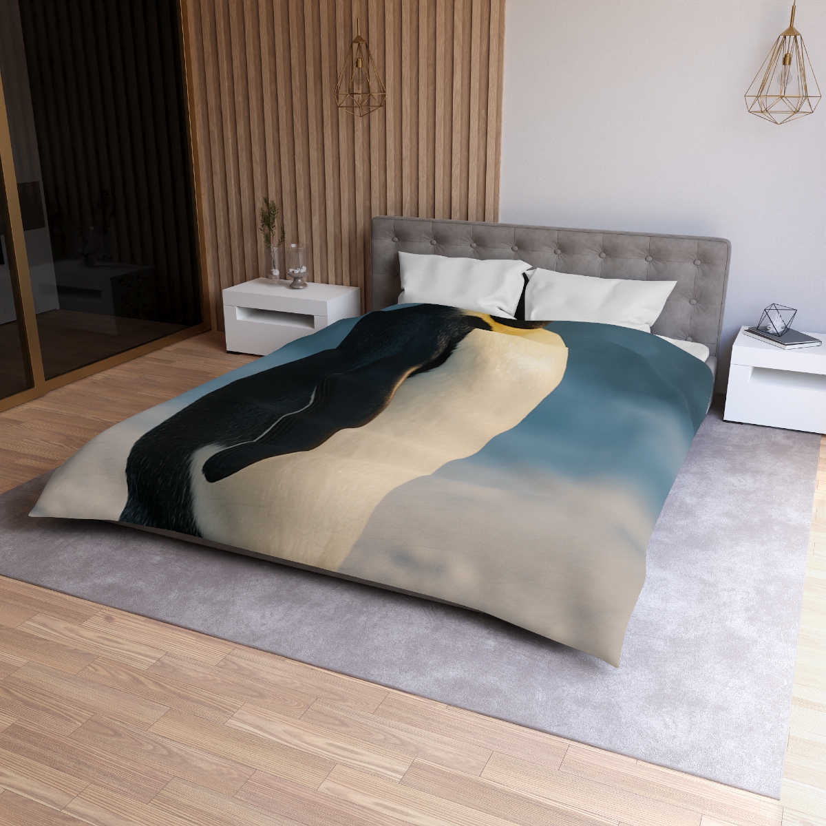 Silver Horizon Emperor Penguin personalized bedding duvets