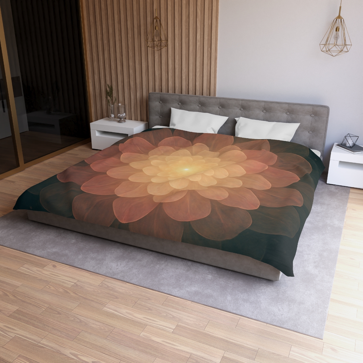 Celestial Petal Halo personalized bedding duvets