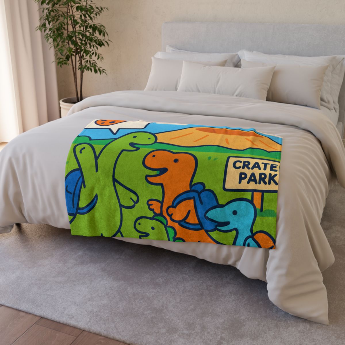 Cosmic Dino Field Trip soft fleece blankets