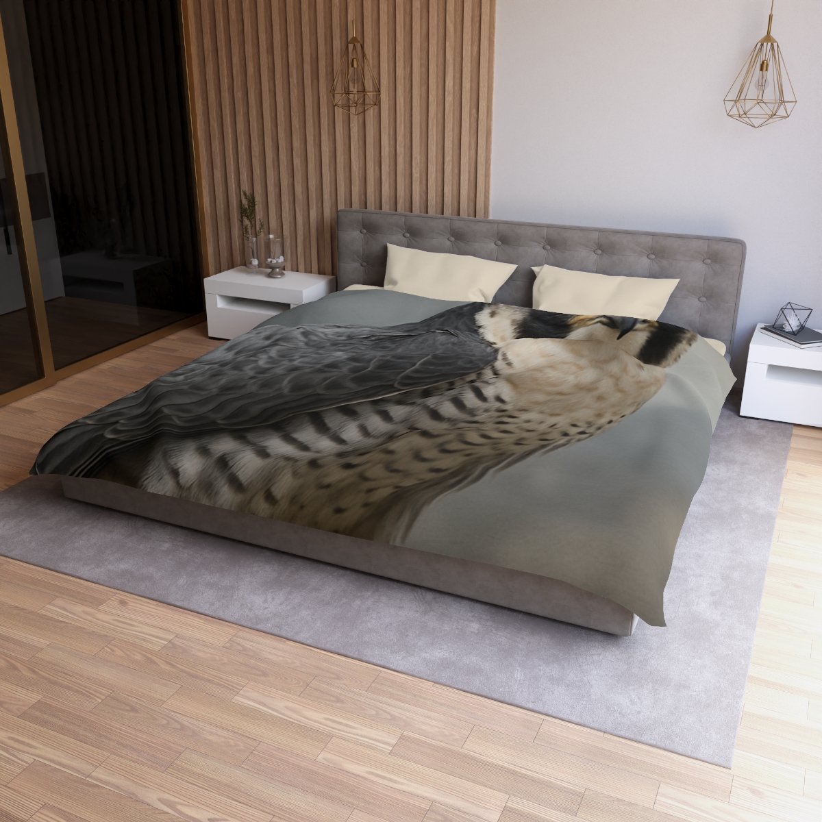 Starlit Focus Peregrine Falcon personalized bedding duvets