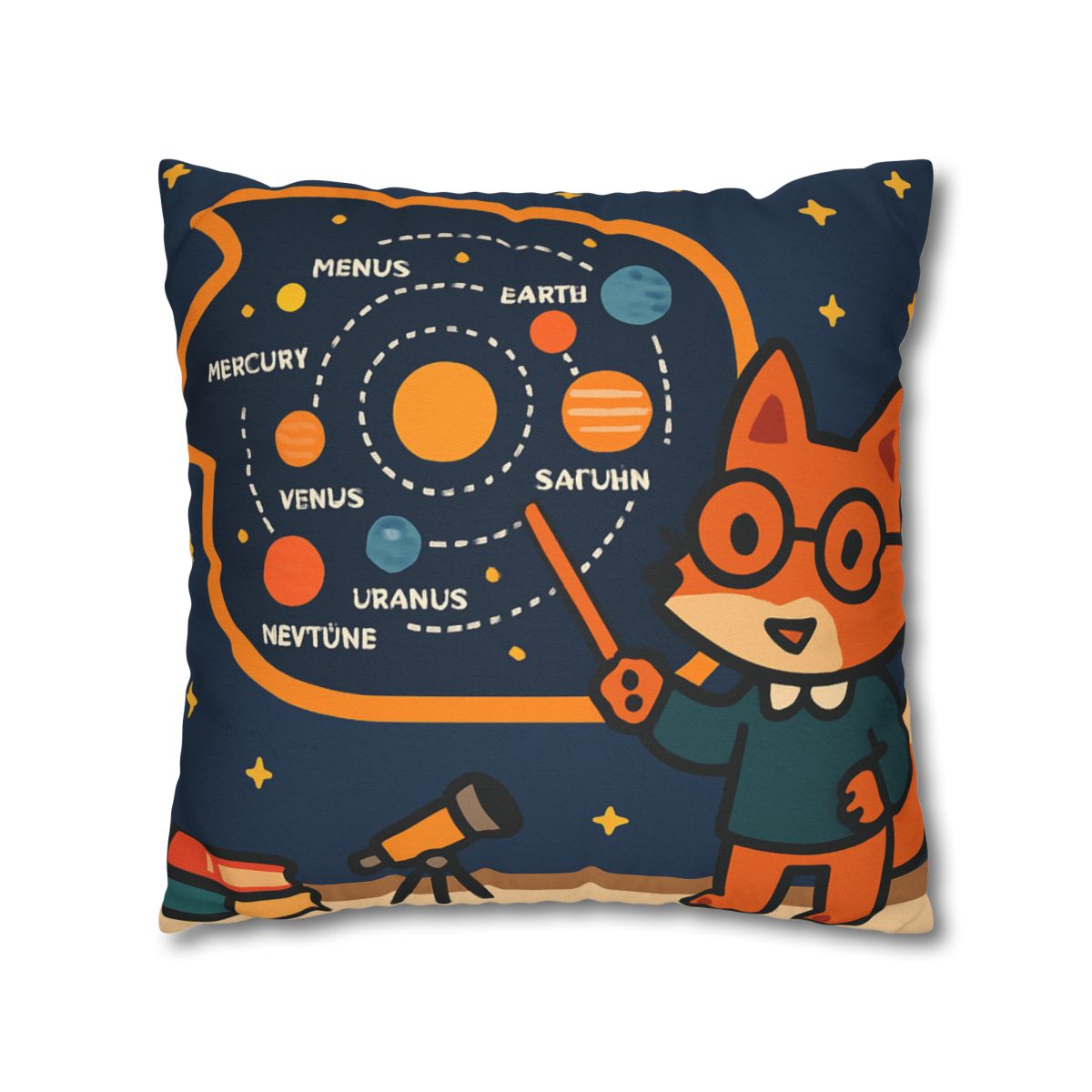 Comet Classroom With Star Map Fox trendy patterned pillow cases