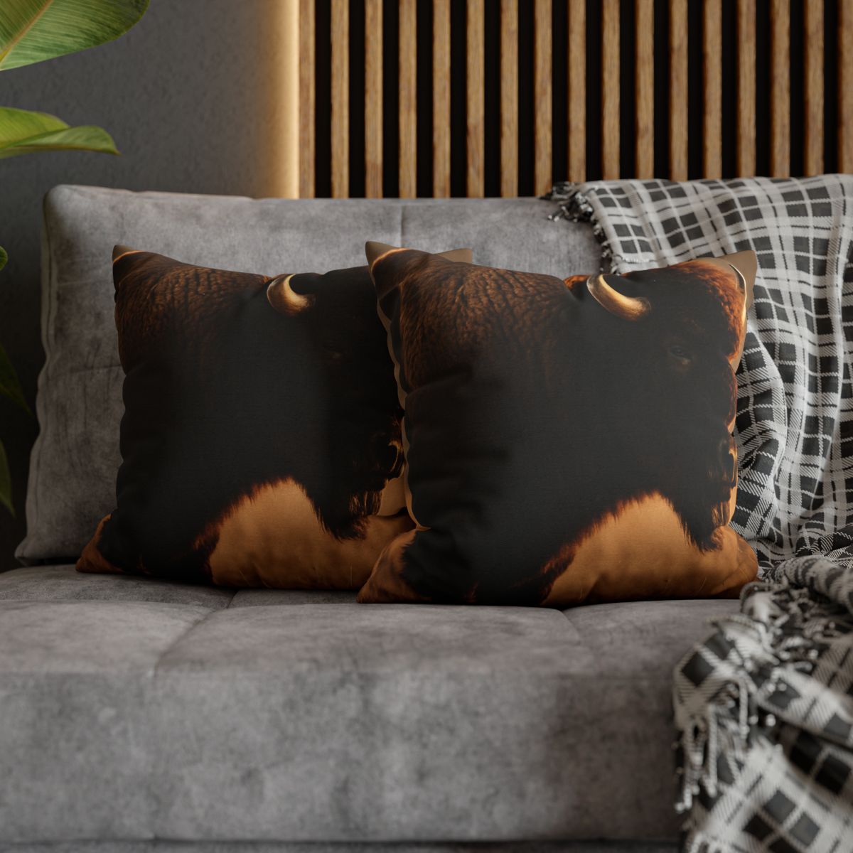 Prairie Thunder Bison soft cotton pillow cases