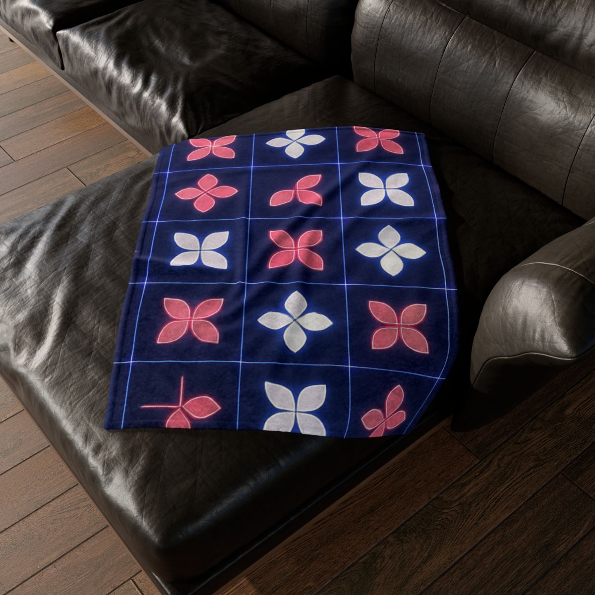 Quantum Blossom Grid warm winter blankets