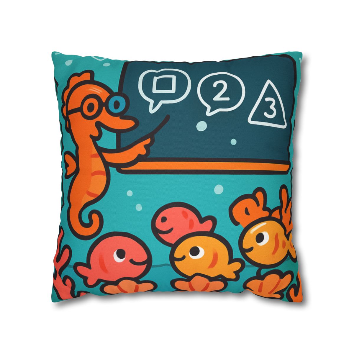 Coral Classroom With The Seahorse Teacher soft cotton pillow cases