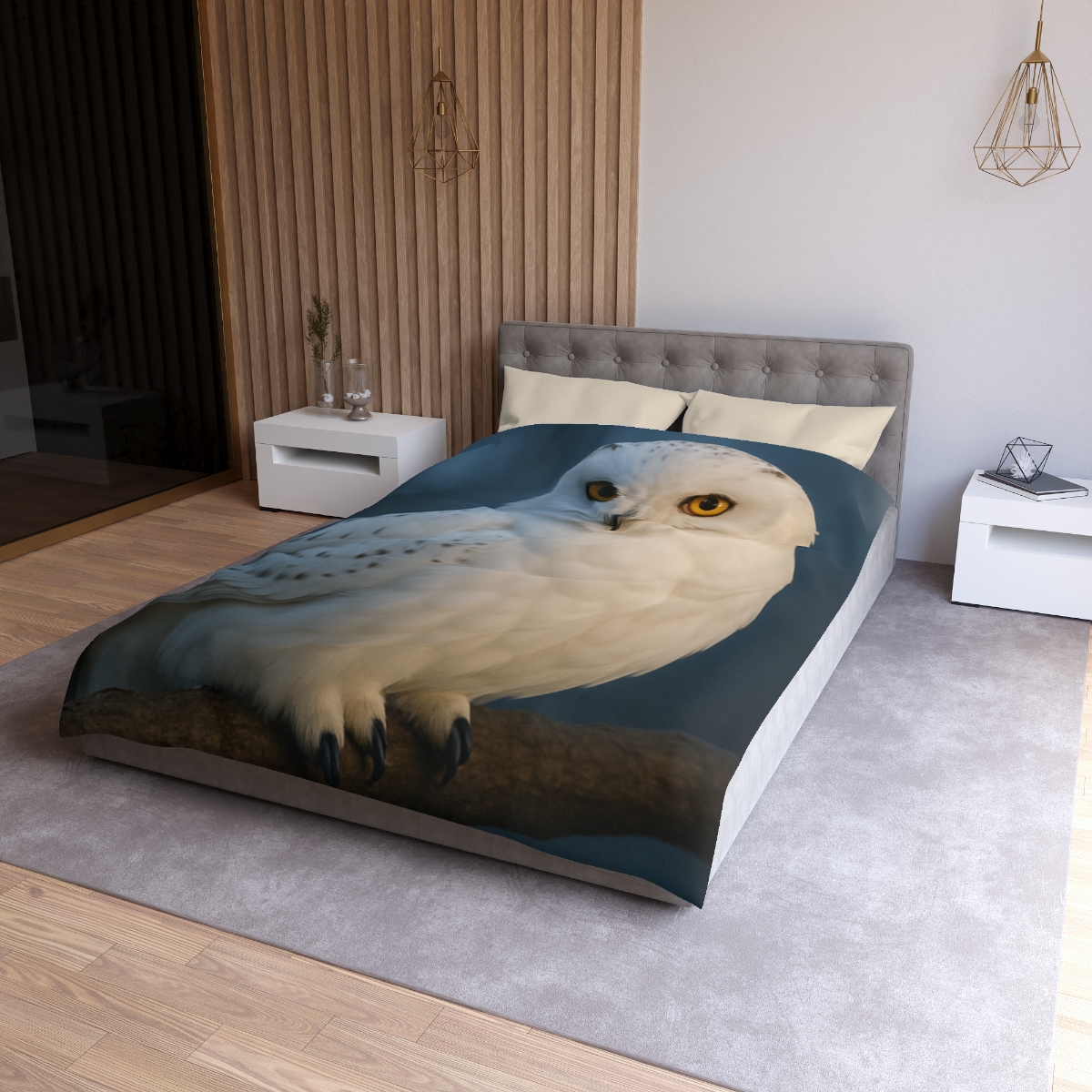 Twilight Watcher Snowy Owl warm winter duvets