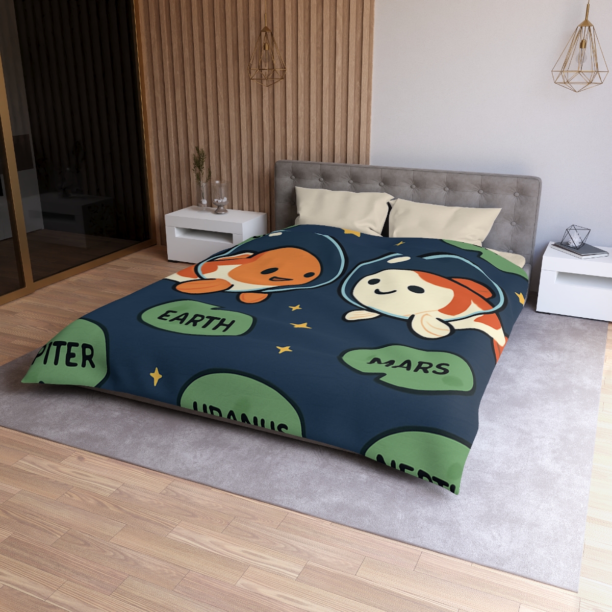 Cosmic Koi Classroom personalized bedding duvets