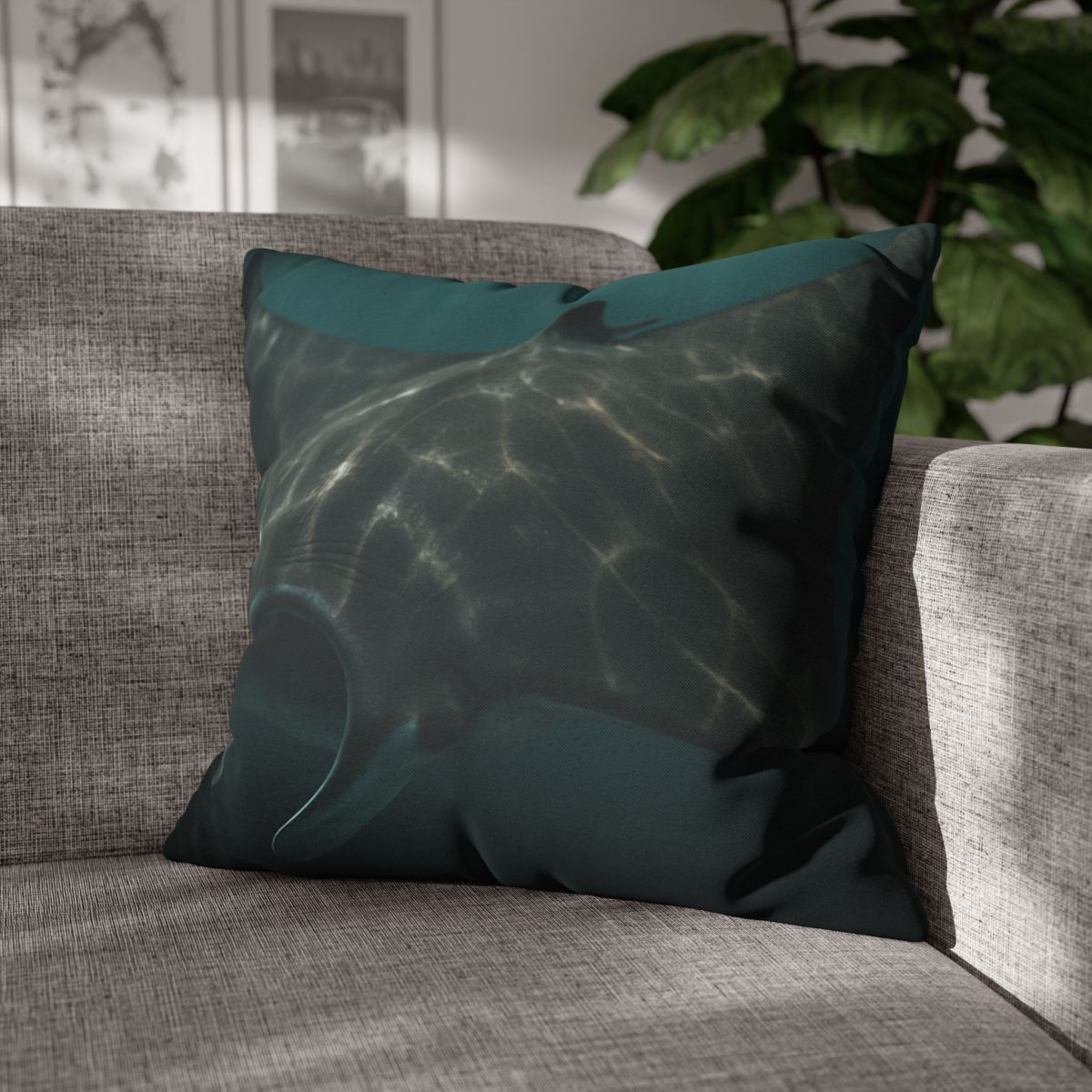 Moonlit Drift Giant Manta Ray designer print pillow cases
