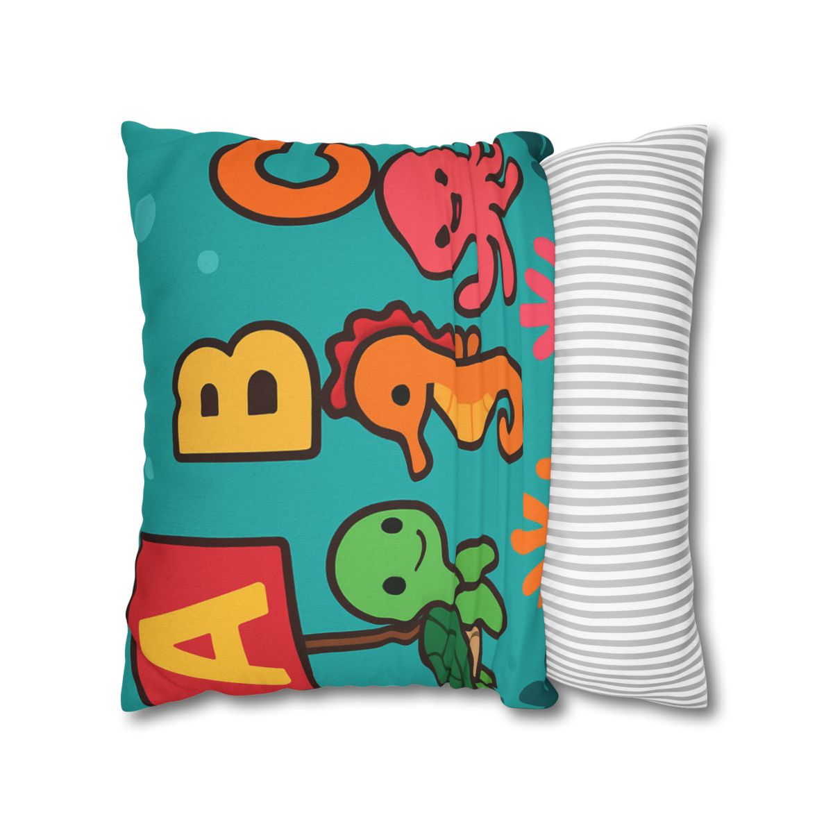 Coral Reef Alphabet Parade soft cotton pillow cases