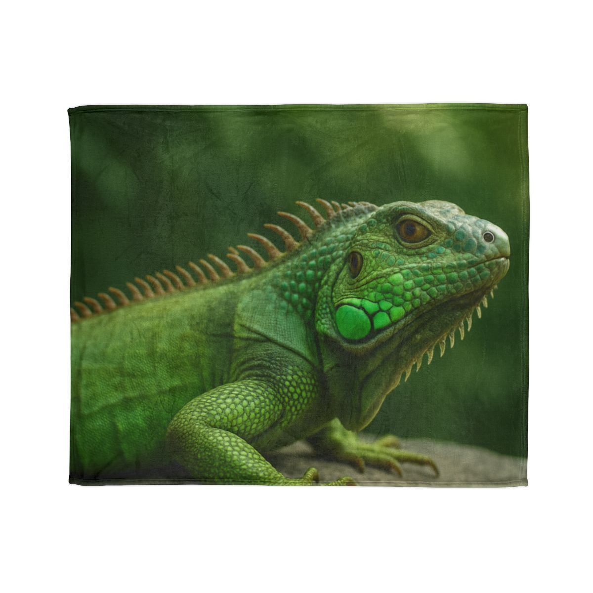 Stone Watcher Green Iguana decorative home blankets