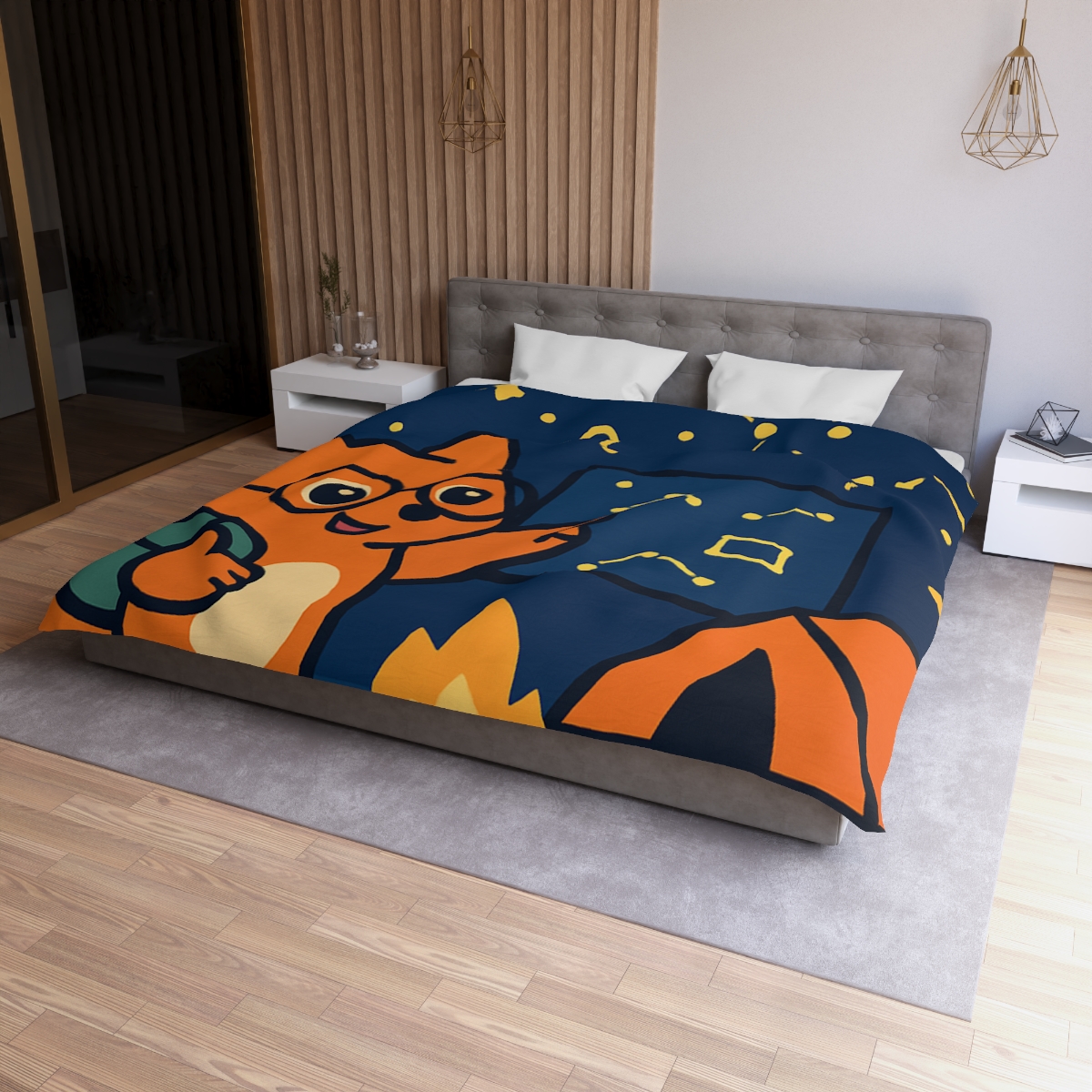 Constellation Camping With Fox Astronomer duvets for gifts