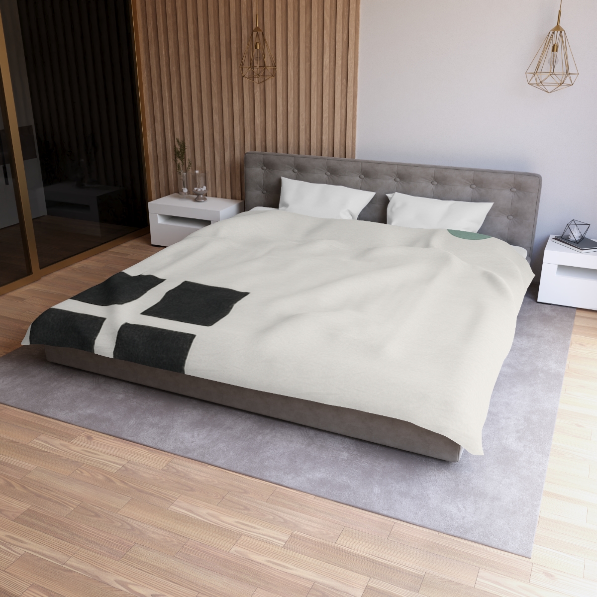 Corner Grid And Wandering Planet designer printed duvets