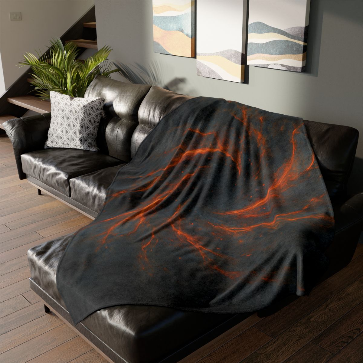 Ember Filament Bloom designer printed blankets