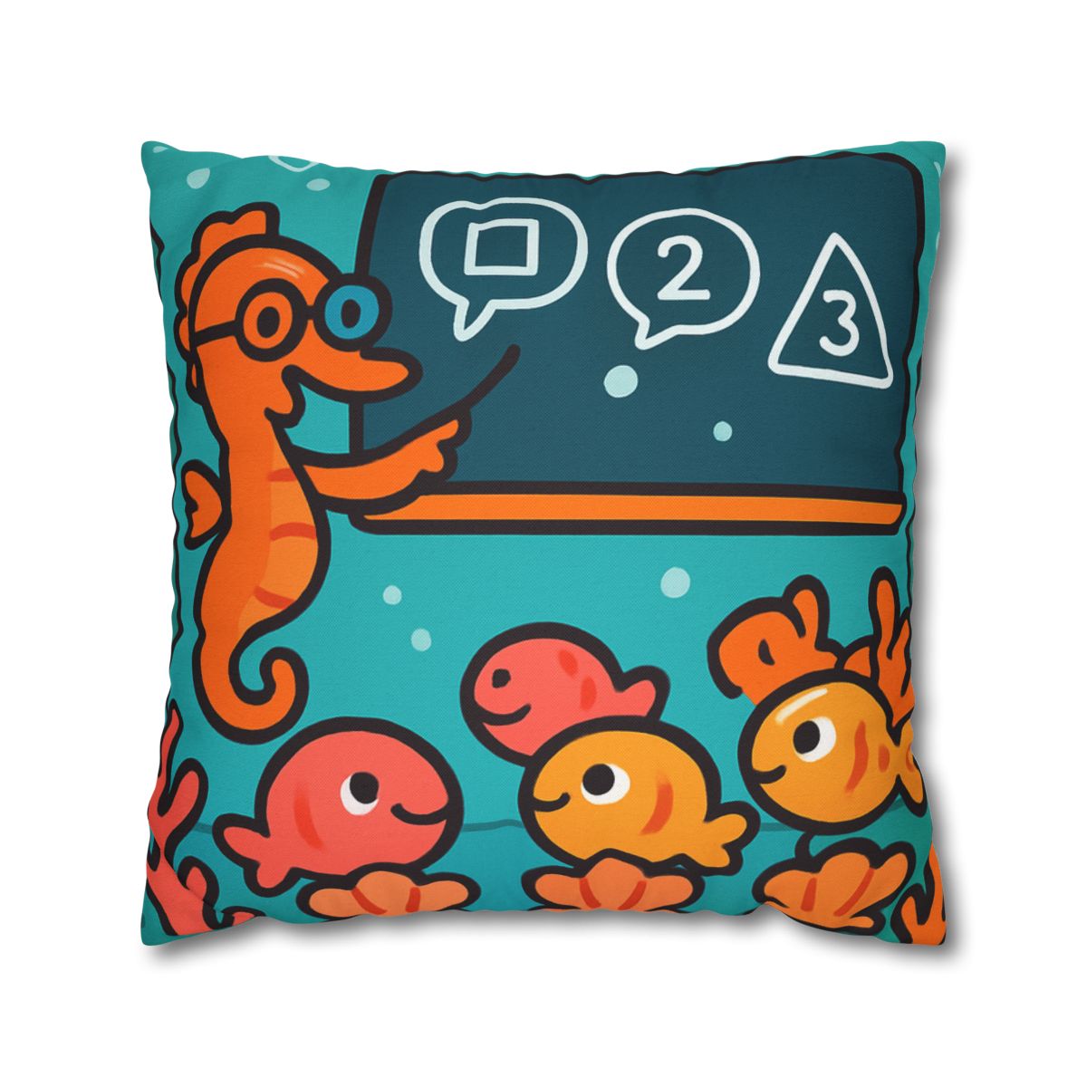 Coral Classroom With The Seahorse Teacher soft cotton pillow cases