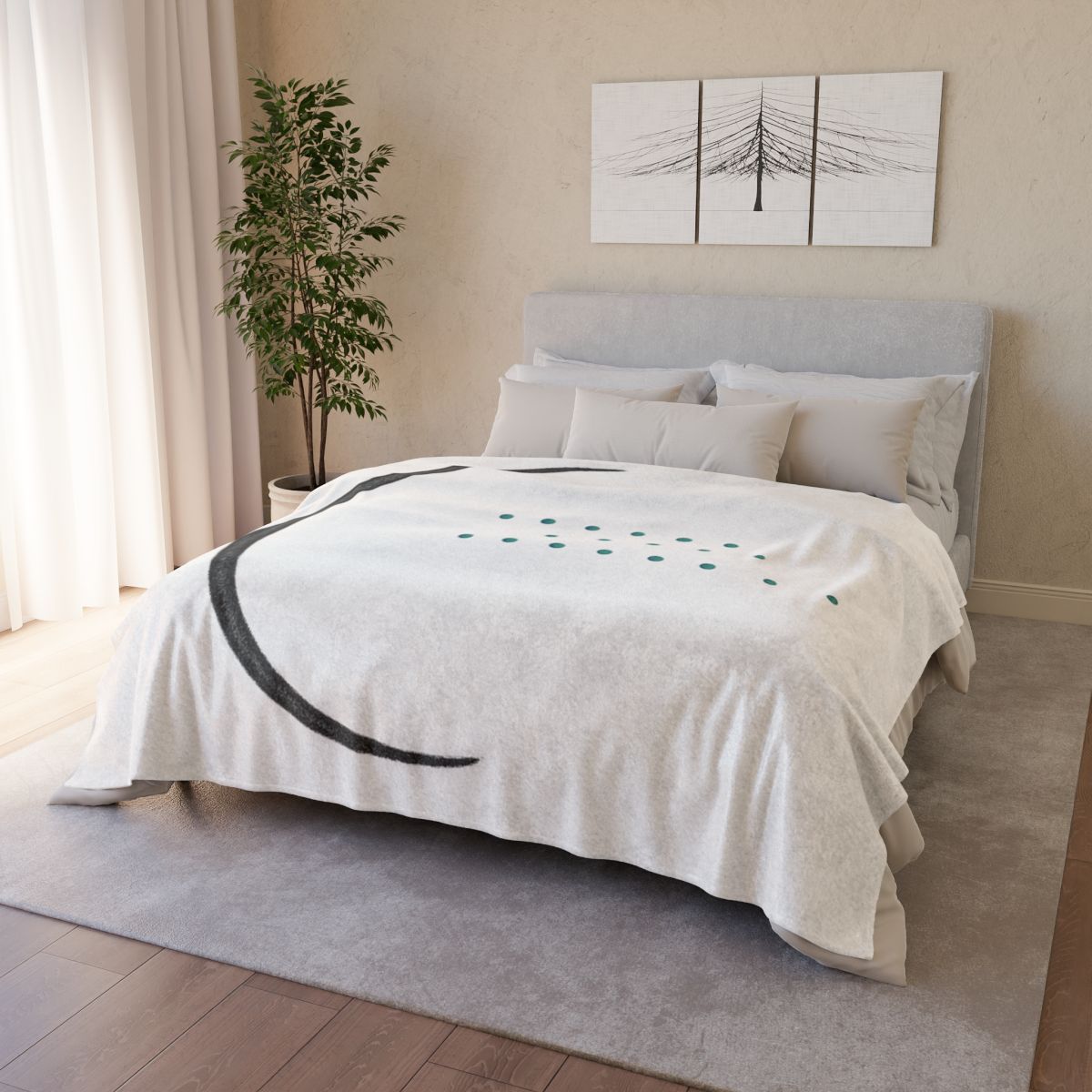 Split Crescent And Parallel Dots unique gift blankets