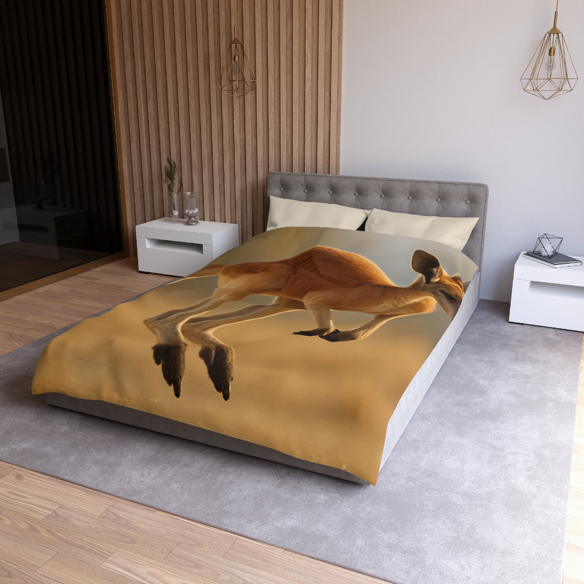 Ember Hop Red Kangaroo custom duvets