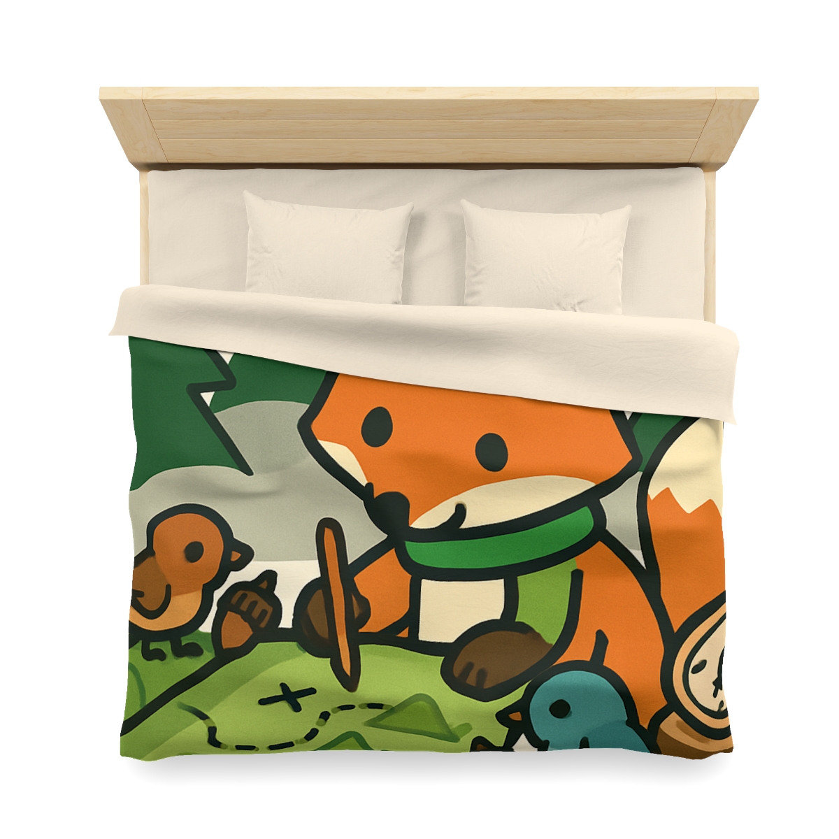 The Map Making Fox In Misty Pines duvets for gifts