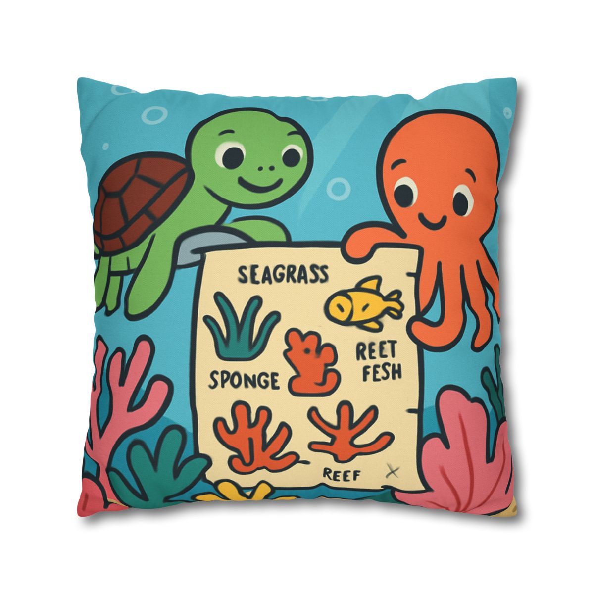Coral Reef Map Makers comfortable bedding pillow covers